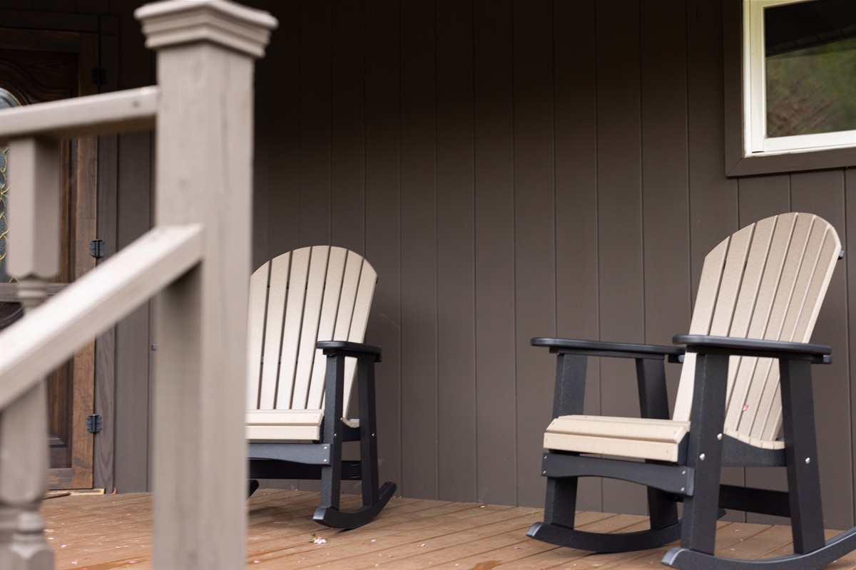 Adirondack rockers to soak in the views and sit for a spell
