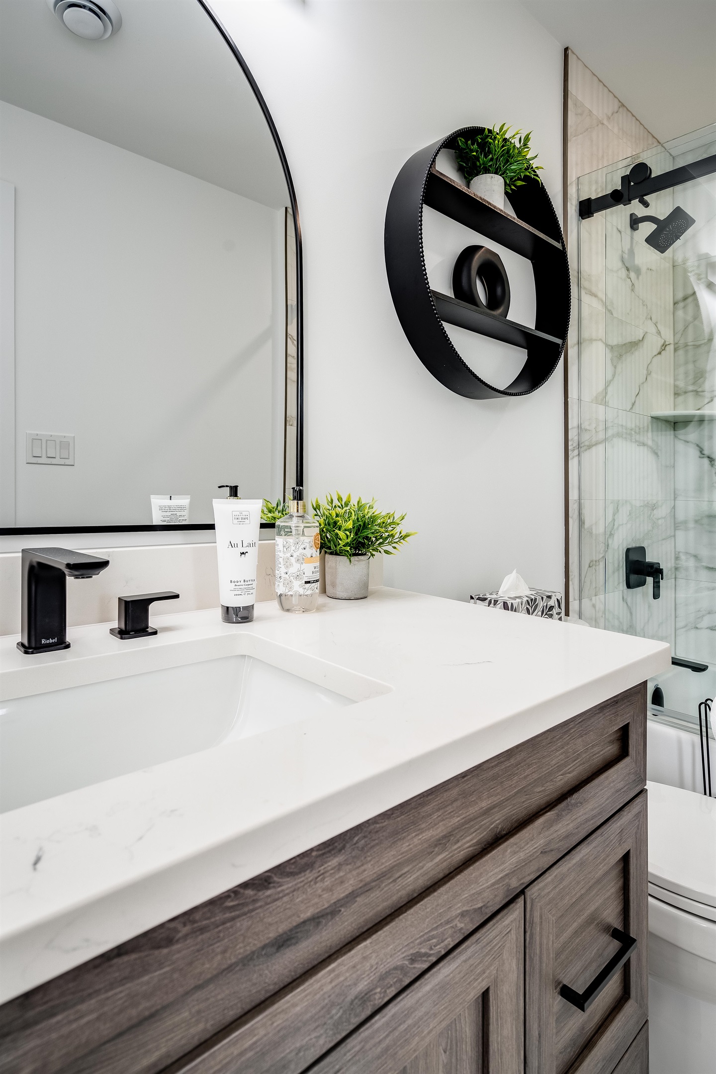 A serene, inviting space perfect for daily routines or unwinding.