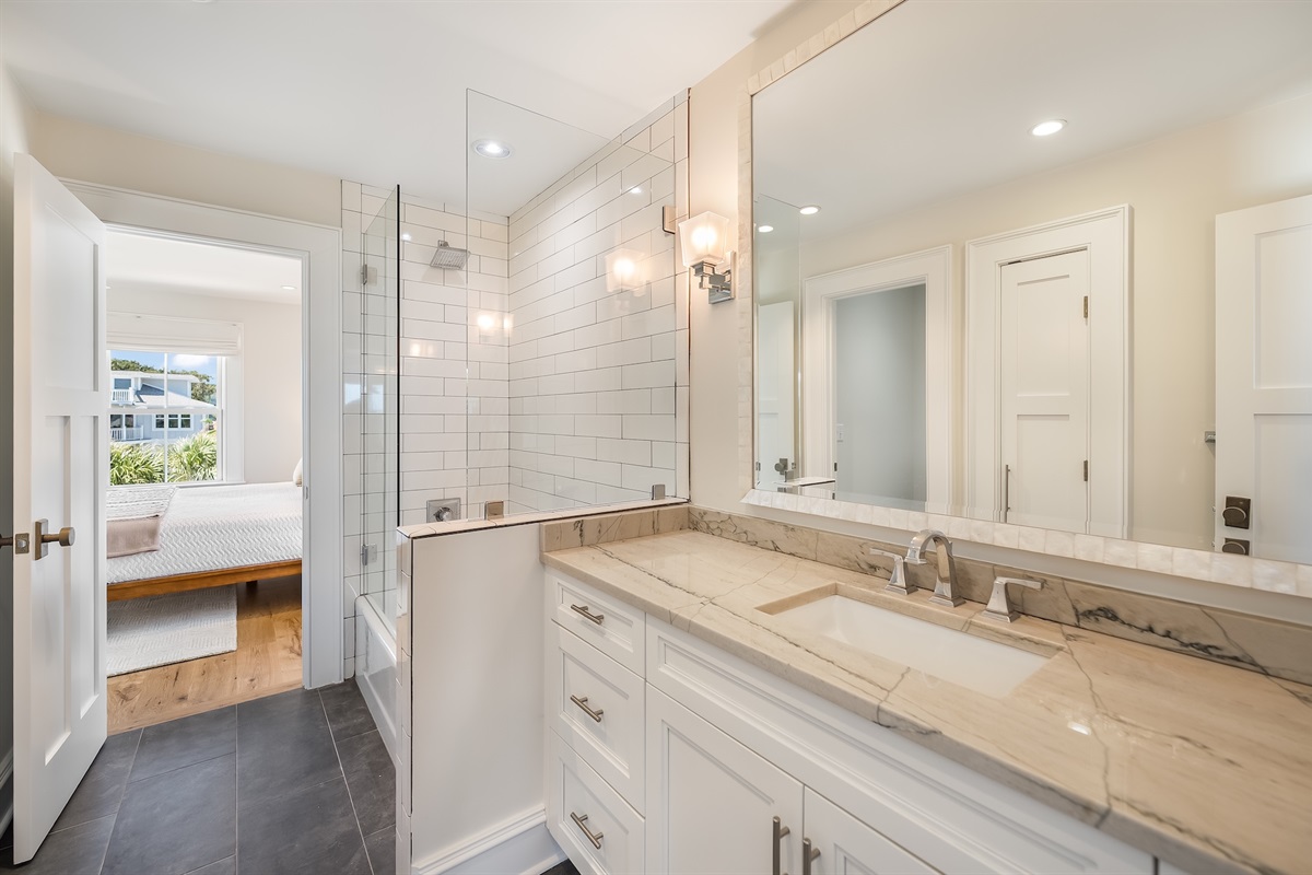 Jack & Jill Bath | Beach Shelter | 3708 Palm Blvd | Isle of Palms, SC | IOP Escapes