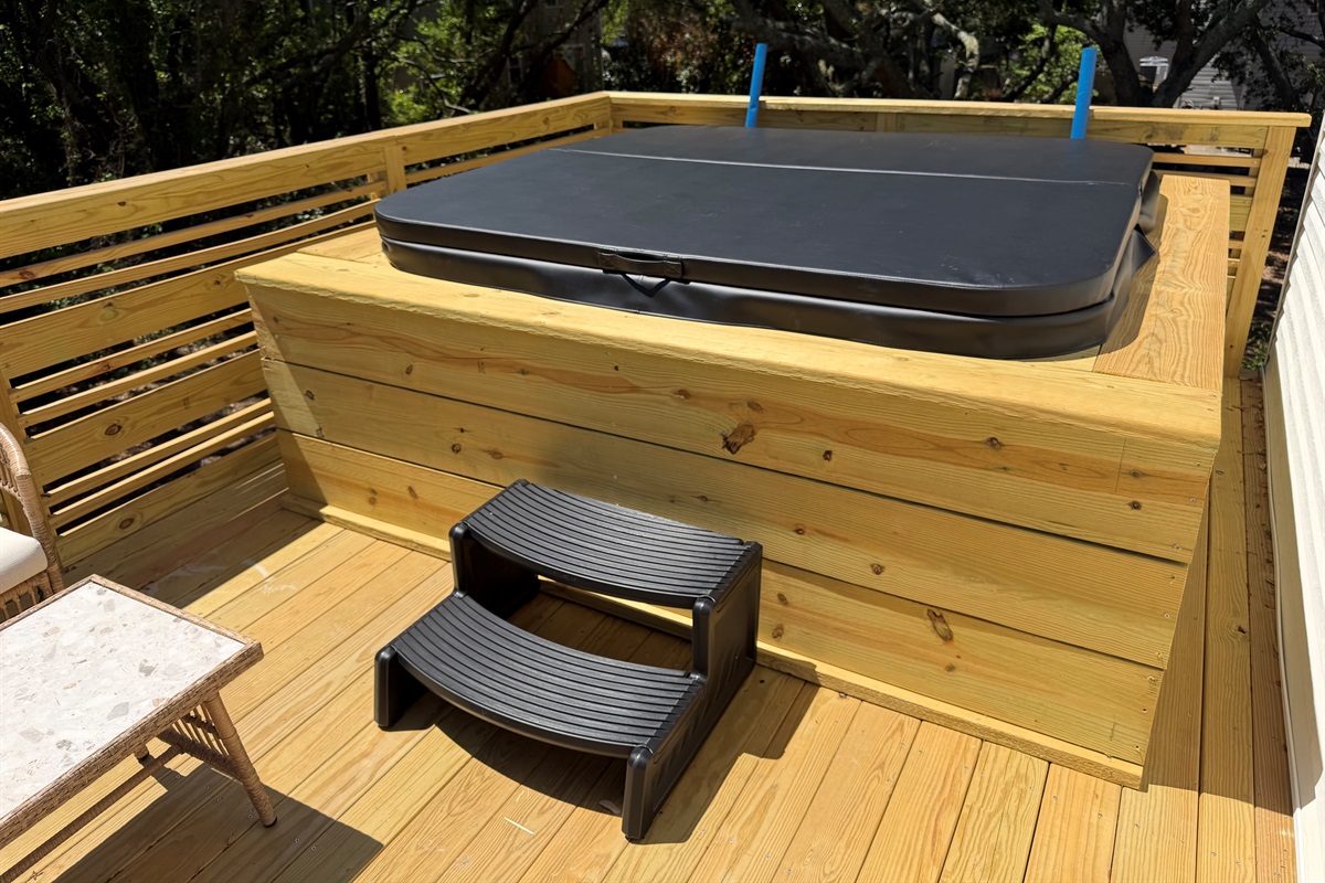 Hot tub on back deck