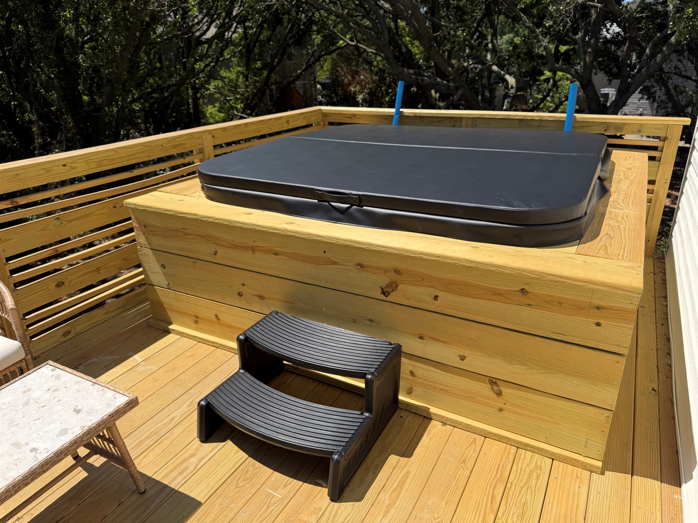 Hot tub on back deck
