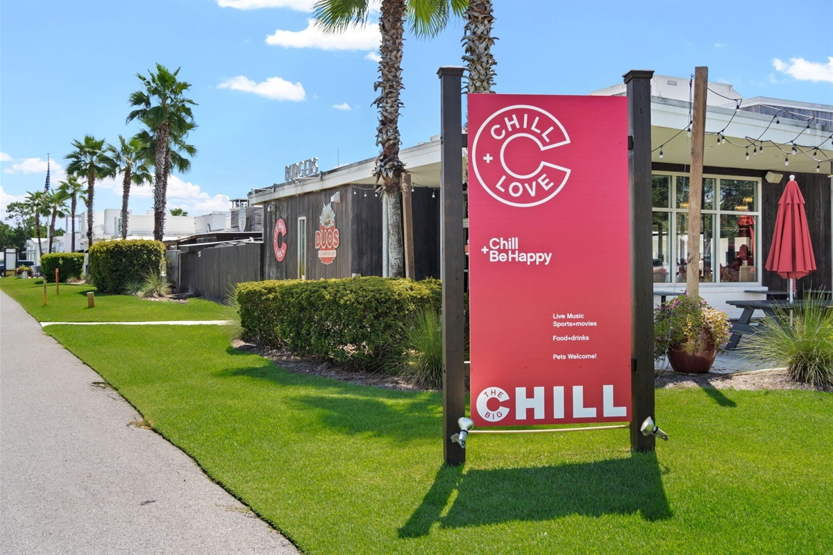 The Big Chill entertainment district, directly across the street.