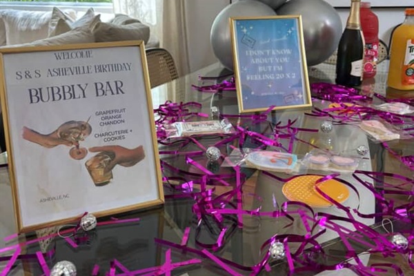 {Gallery House Living Room} Enjoy the Treetop Views and Corkboard ready to hang your decor.