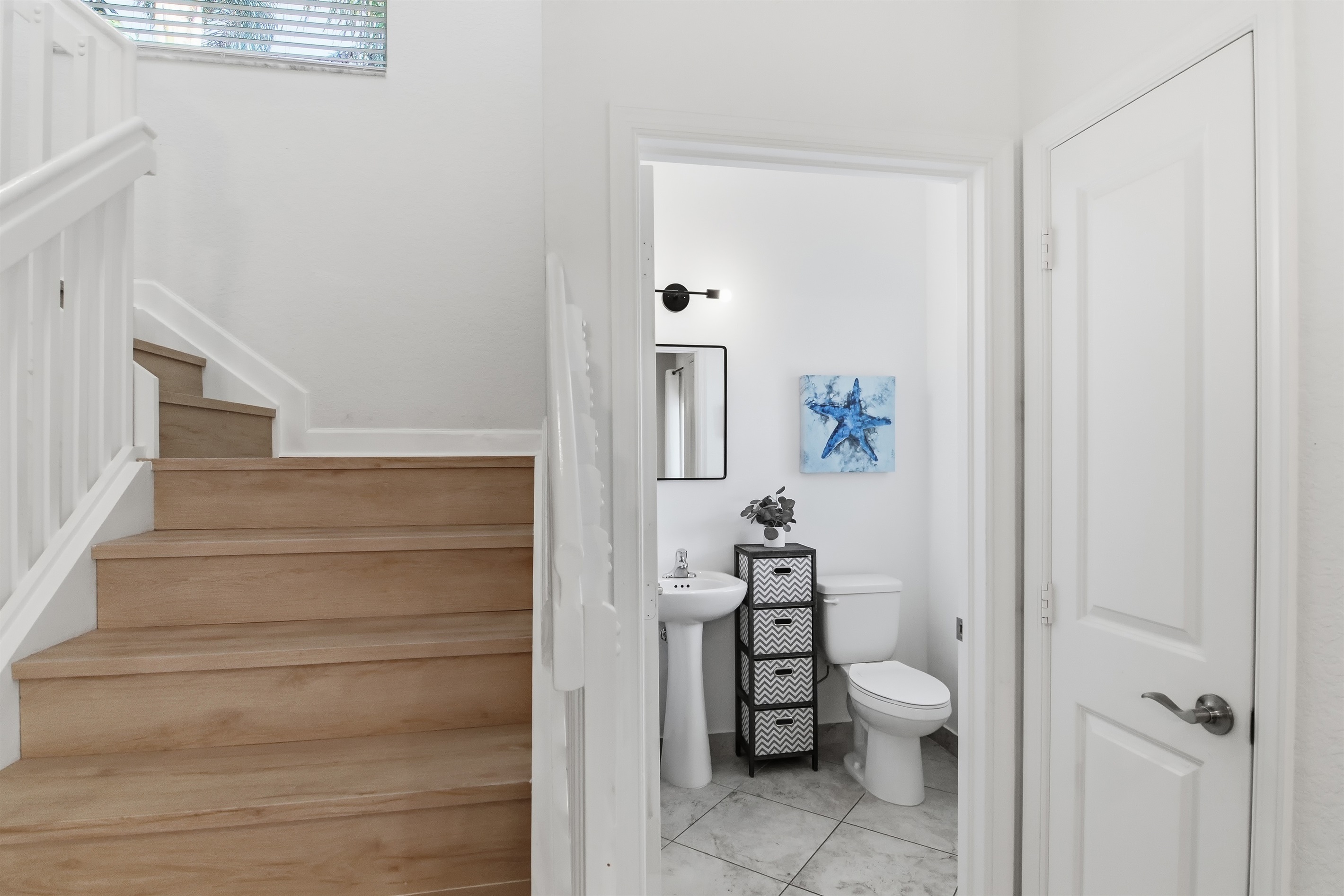 First floor, half bath