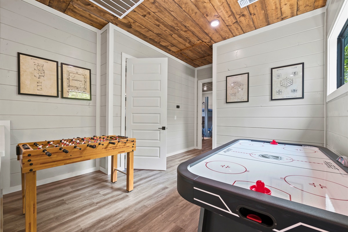 Get your game on in our vibrant game room—whether it's a classic board game marathon or a lively air hockey match, the fun never ends.