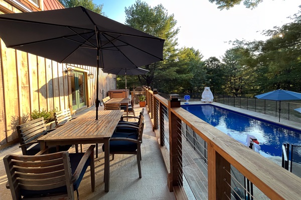 Enjoy a fun evening of grilling out, poolside