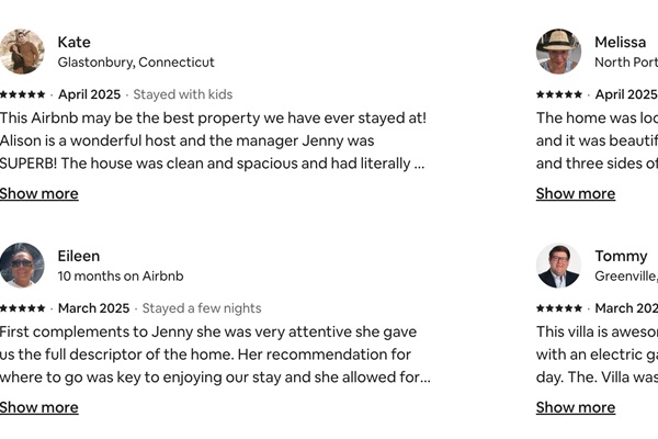 Exceptional stays, 5-star reviews — come see why our guests keep coming back.