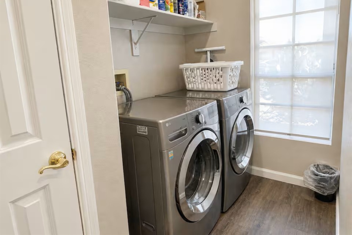 Don't overpack. You'll have a full size washer and dryer. Laundry soap, dryer sheets and cleaning supplies are provided. 