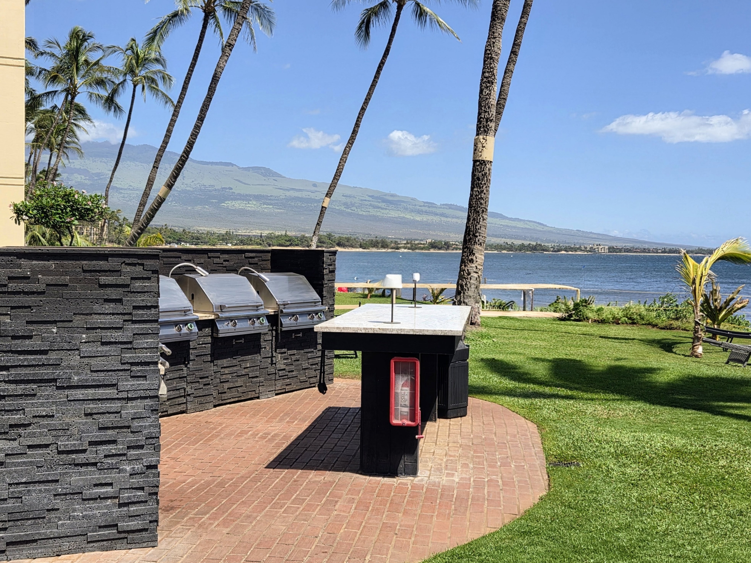 Beautifully redone oceanfront BBQs - best spot in the house for oceanfront cooking!