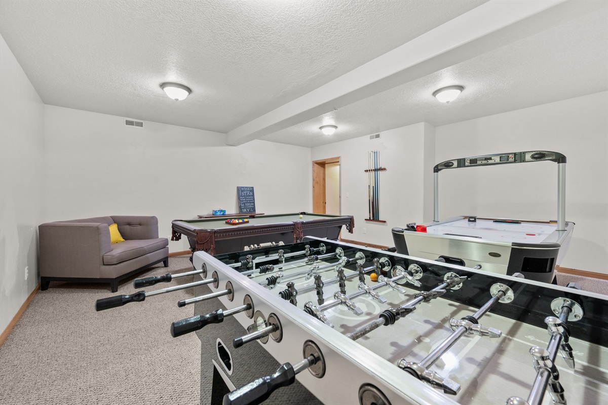 Challenge friends and family in your private game room.
