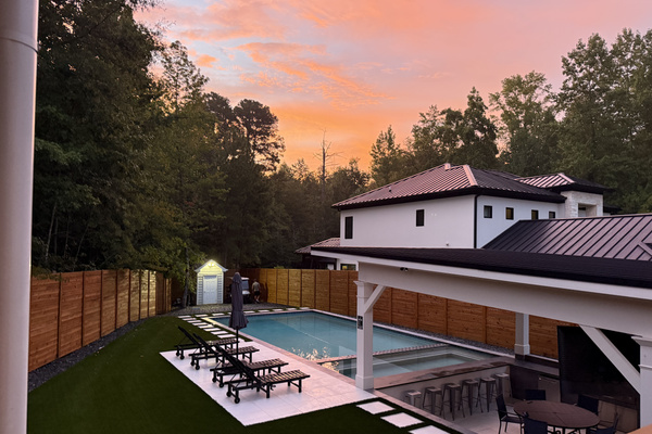Pool Villa Lanier’s peaceful backyard at Sunrise