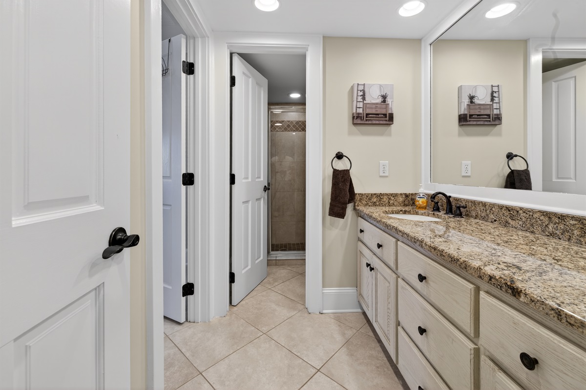 4 bathroom connected to 4th Bedroom and Downstairs game room