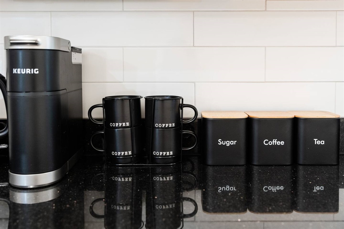Complimentary coffee, tea and condiments.