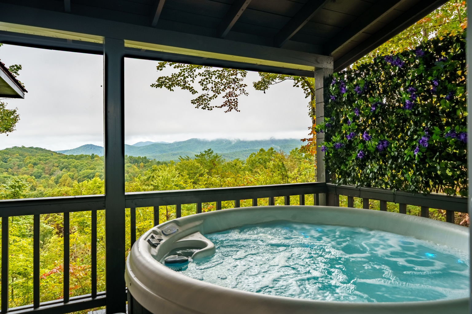 Hot tub with a view at The Crows Nest