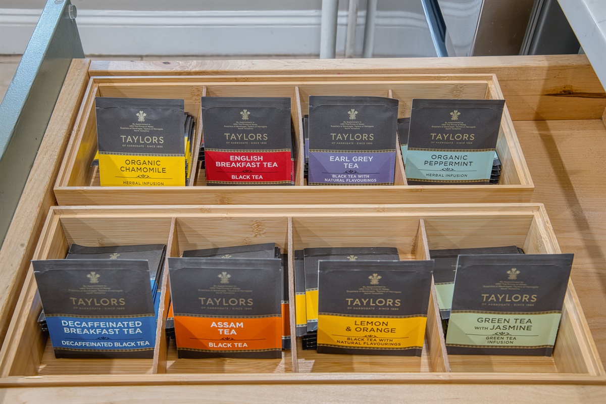 Assorted teas and decaf option  in addition to coffee.