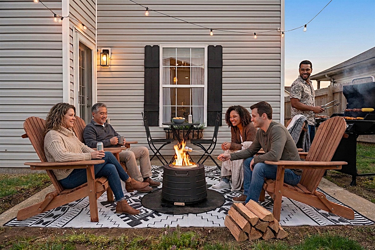 Relax in the backyard around the fire pit and BBQ grill. We just ask you bring charcoal and firewood or we're happy to deliver for a delivery fee upon request.