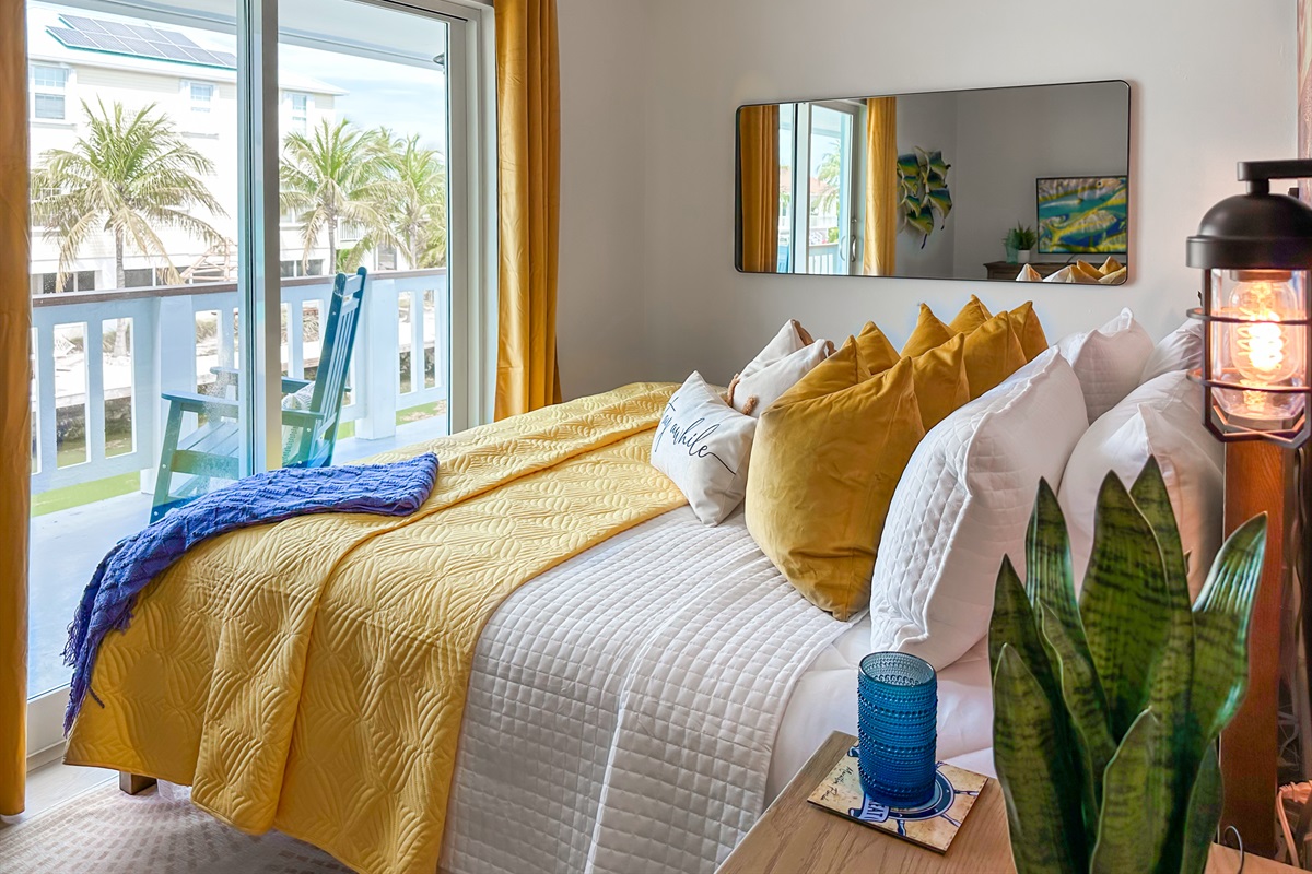 The Deep Sea Fishing Bedroom looks straight out to the canal.