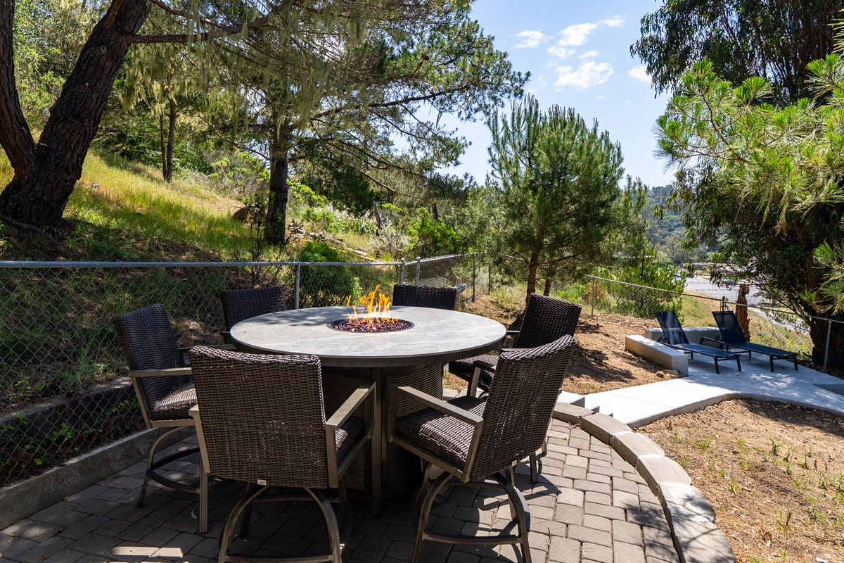 Gather by the fire for warm, easy conversations.
