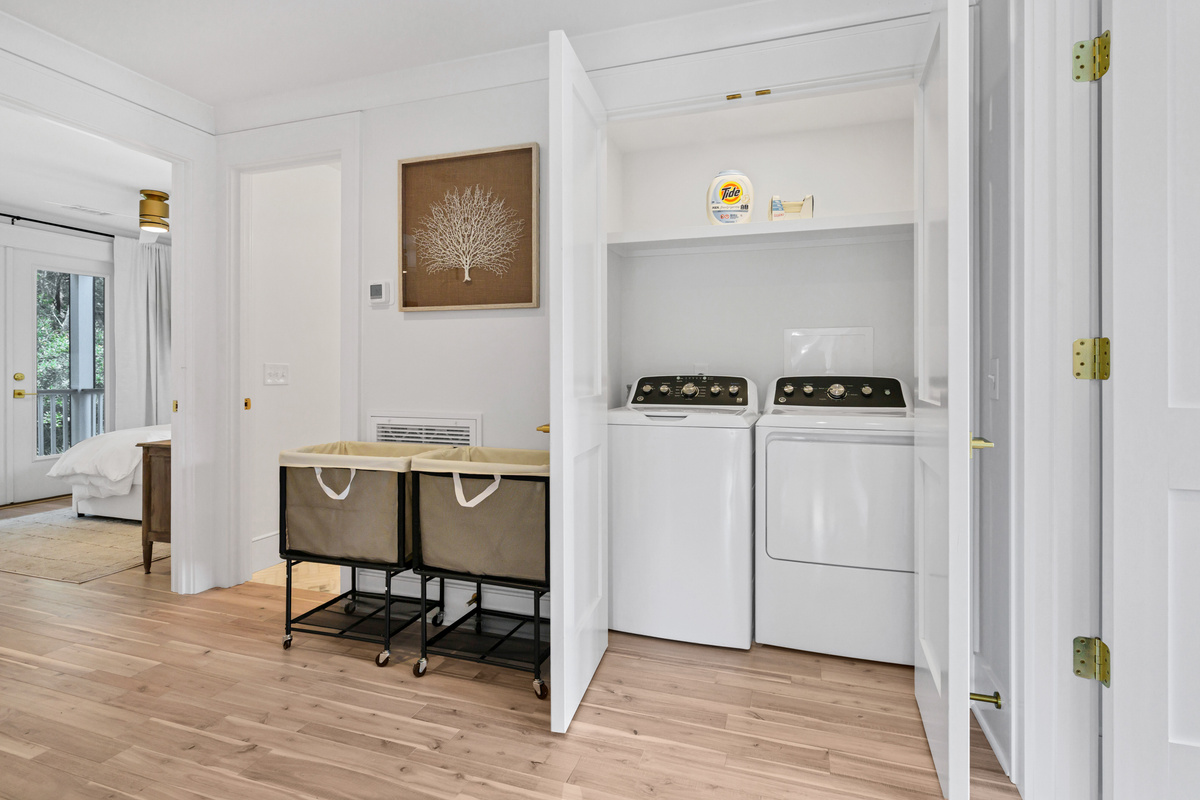 Laundry Closet on 1st Living Floor with Guest Bedrooms 2 -4.  
