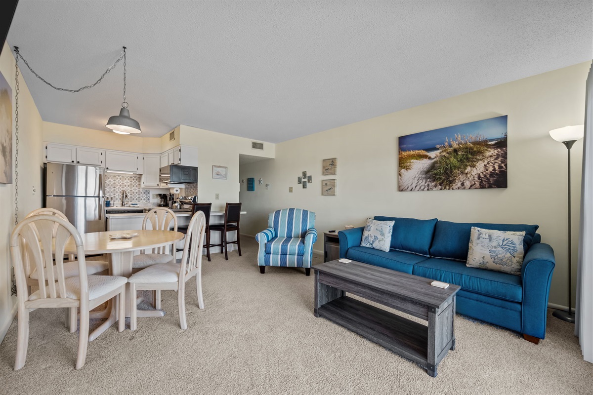Open-concept layout connects the kitchen, dining, and living areas&mdash;perfect for easy mornings and laid-back evenings together