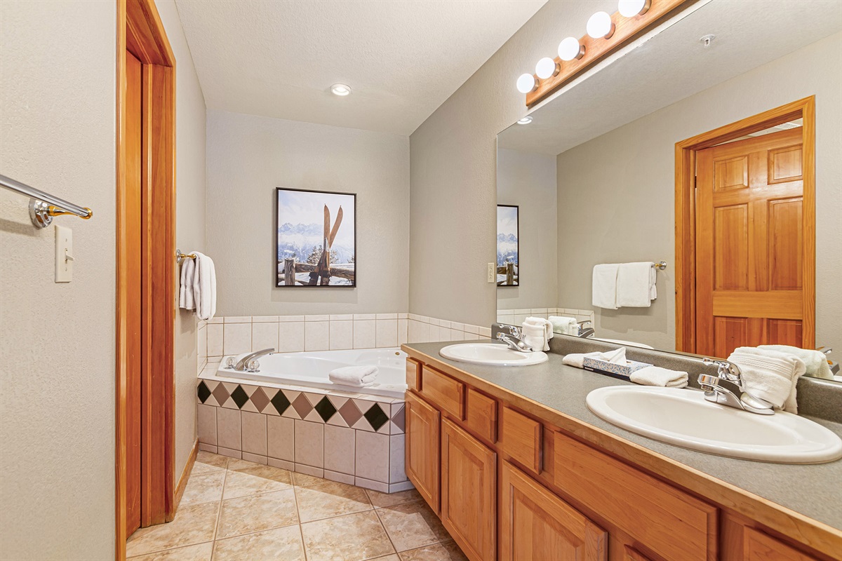 Master bathroom with double vanity