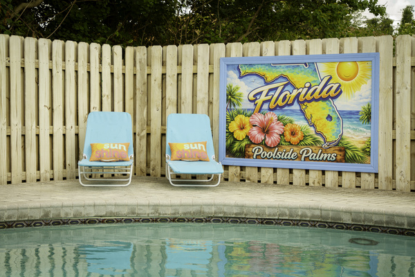 Another view of the logo and loungers (they have been upgraded since)