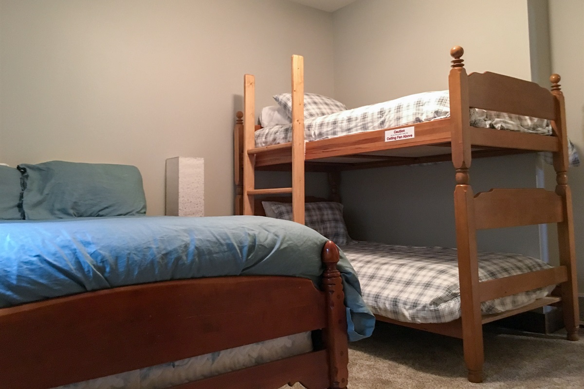 Downstairs Bedroom (1 full bed and 2 bunked twins)