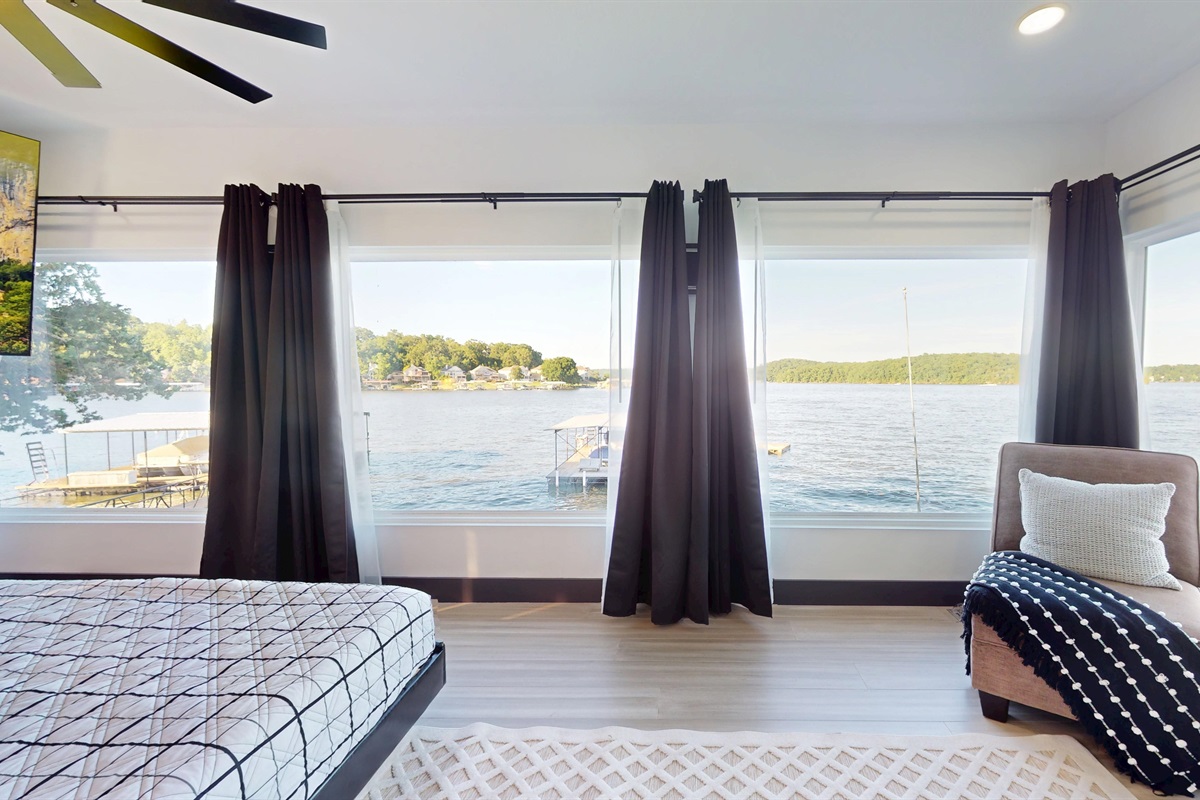 Imagine waking up to this Grand View of the Gravois Arm in the Primary Bedroom.