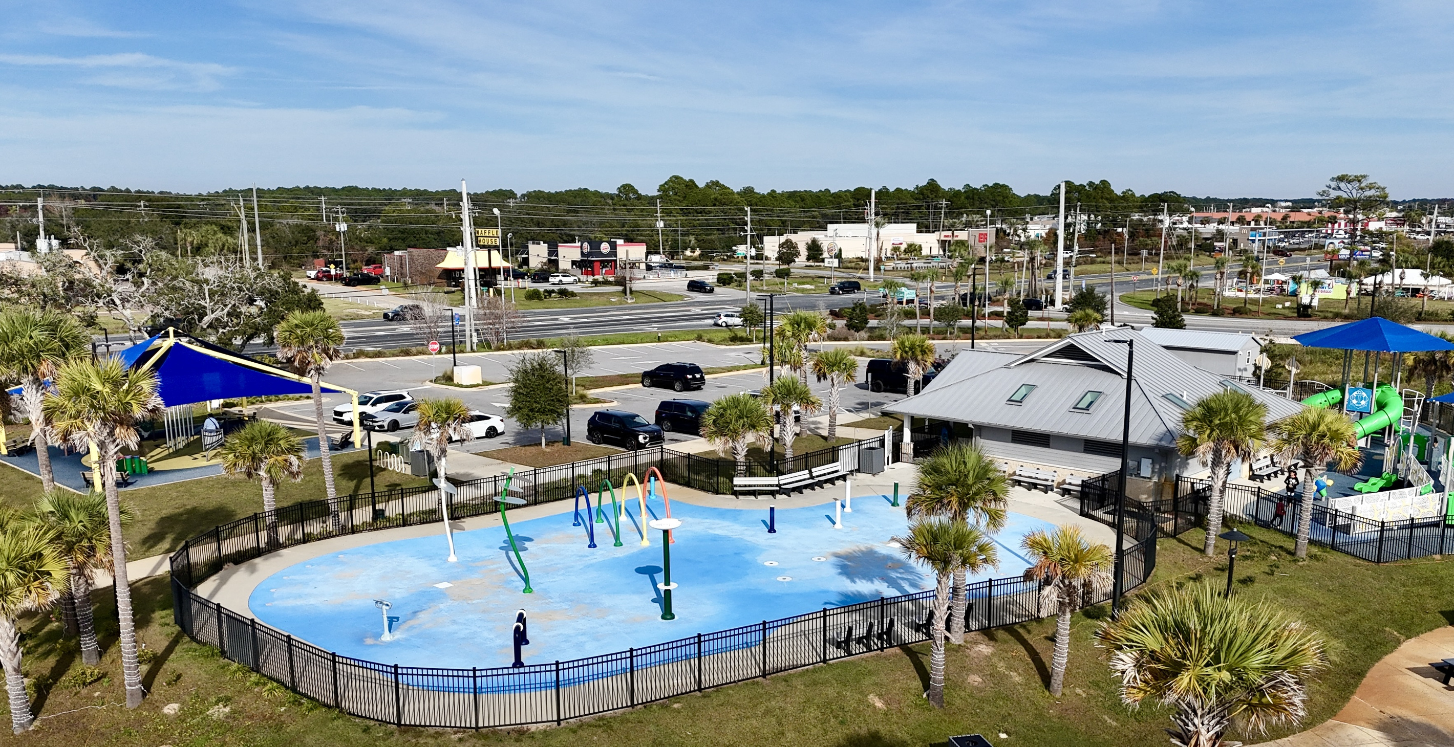 City of Navarre Beach Park is a quick 5 minute drive from our place. A great time for the family. The splash pad is a must!