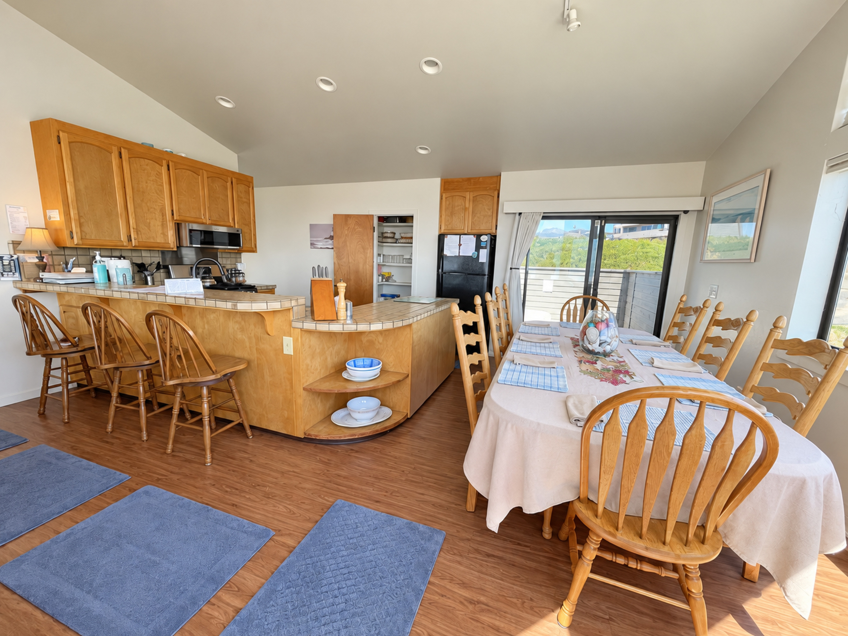 View from Living room area towards dining/kitchen