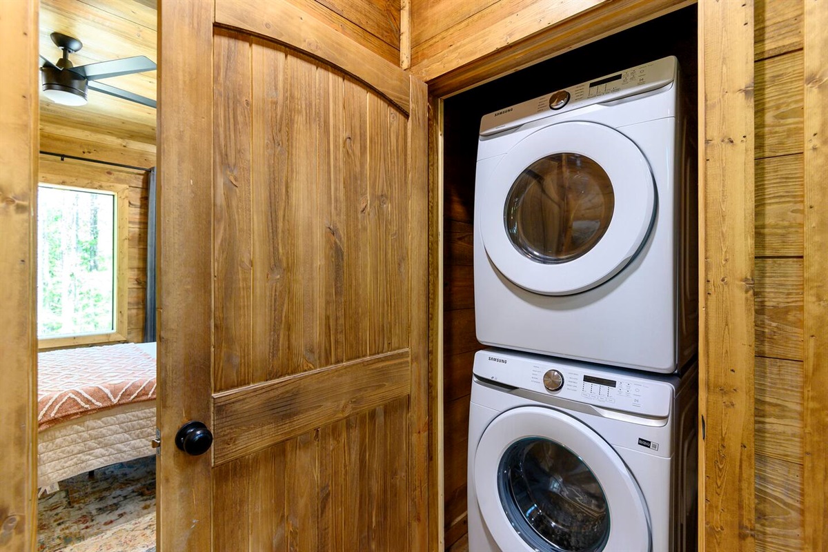 Pack light, stay fresh—enjoy the convenience of an in-cabin washer and dryer.