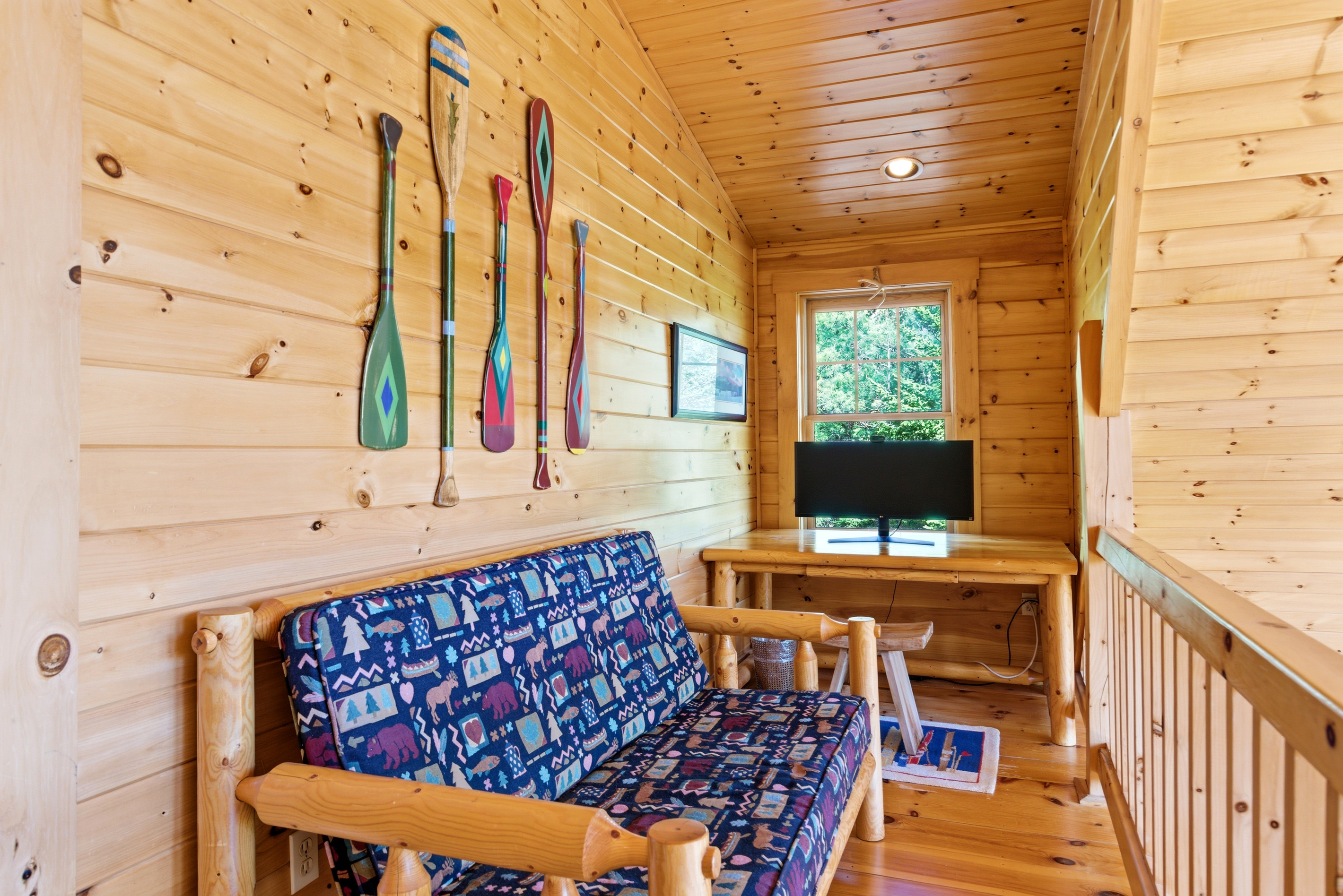 Cozy up in a quiet corner designed for relaxing, reading, or planning your next adventure.