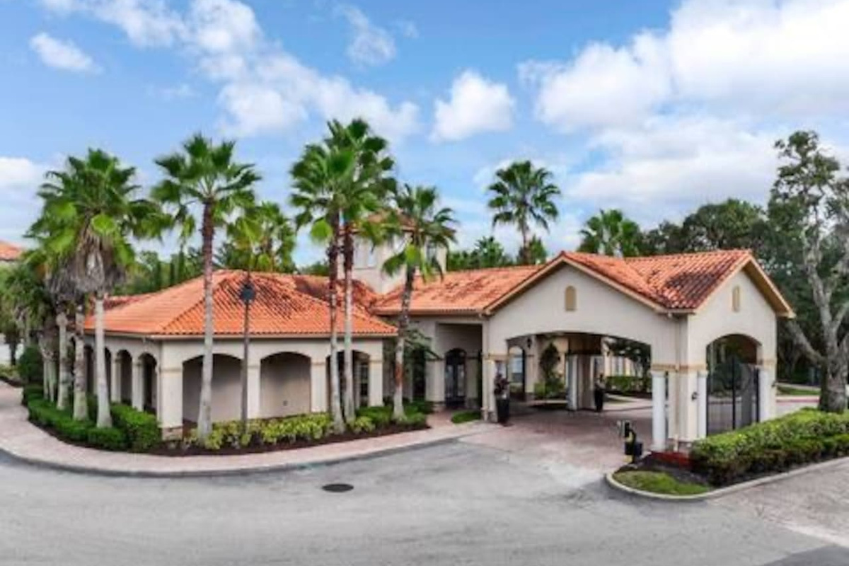 Gated entrance to the resort, welcoming you home.
