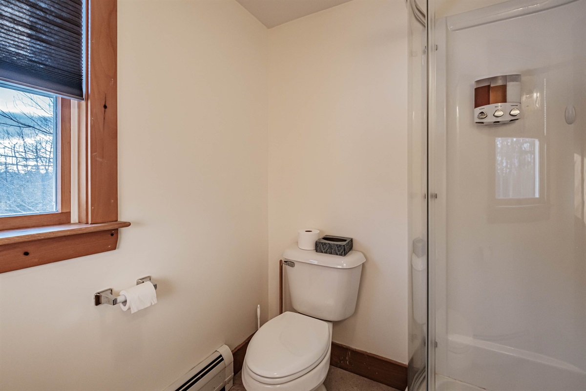 Convenience and comfort in a full bath with shower steps from the bunk room.”  Do you want me to also make a shorter version (like “Full bath with shower off the