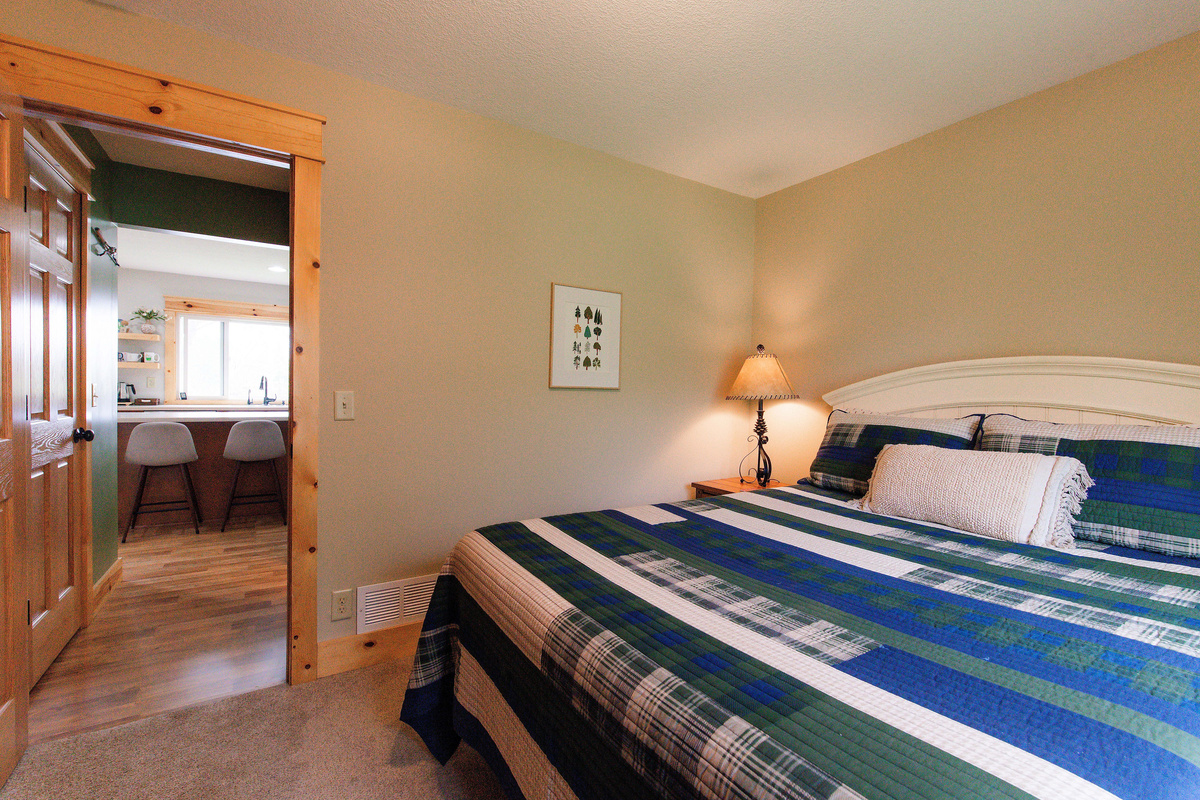 Main level queen bedroom with nice closet space and close proximity to the restroom!