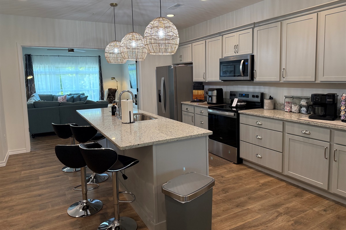 Lots of counter space for food preparation