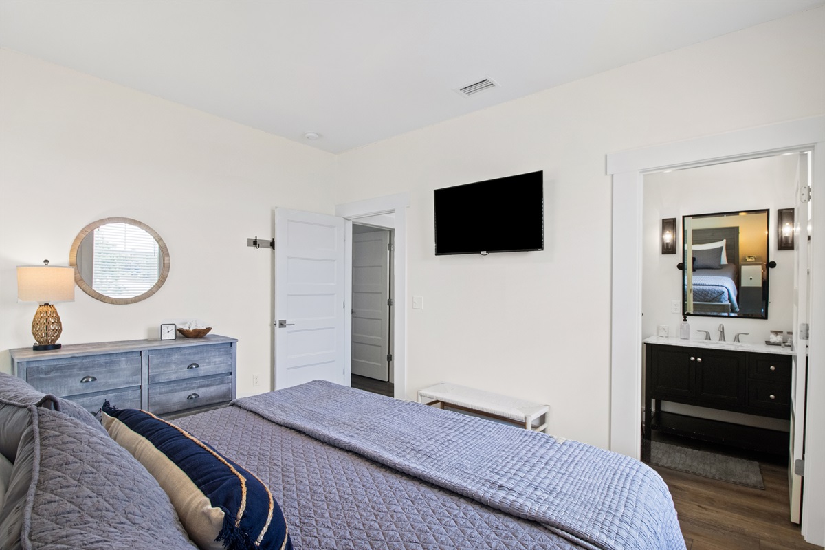 Closet is available in the hallway just outside the bedroom