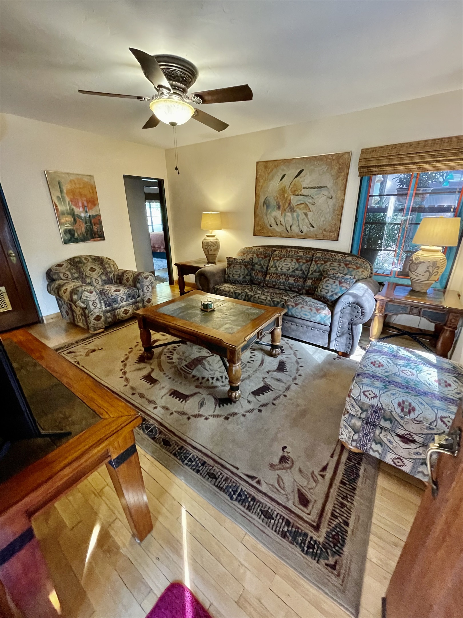 Enjoy the authentic southwestern vibes in this beautifully decorated space.