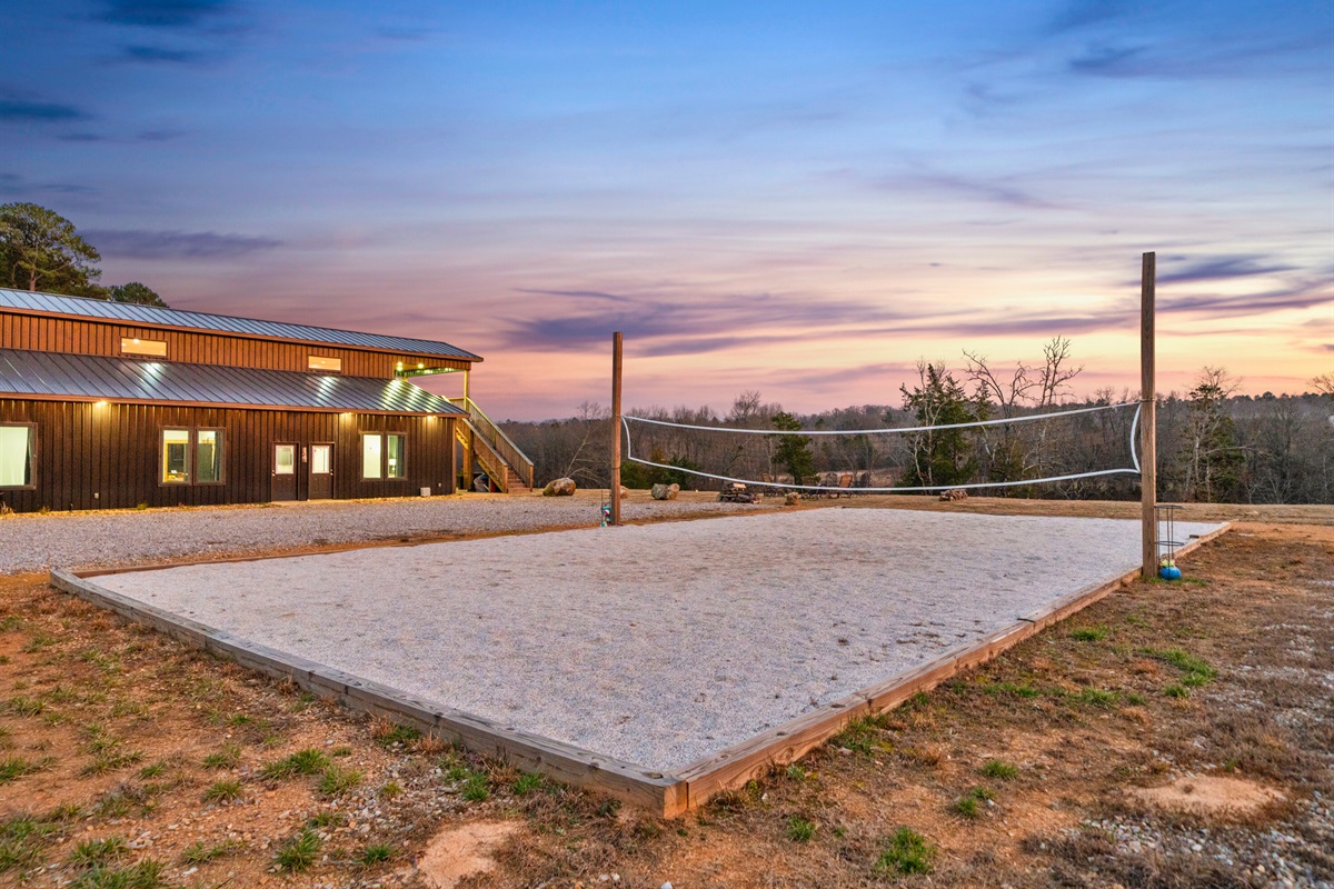 The volleyball court offers the perfect space for friendly matches, laughter, and a little competitive fun under the open sky.