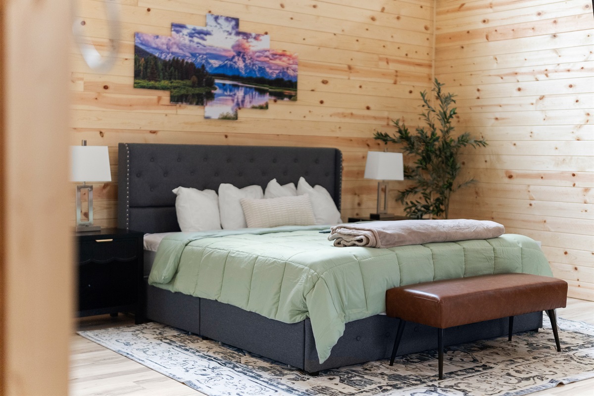 King-sized bed for your retreat