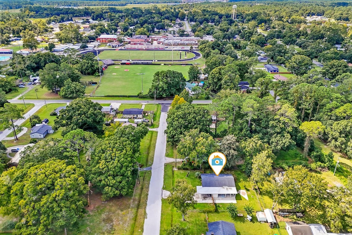 Aerial view of the home