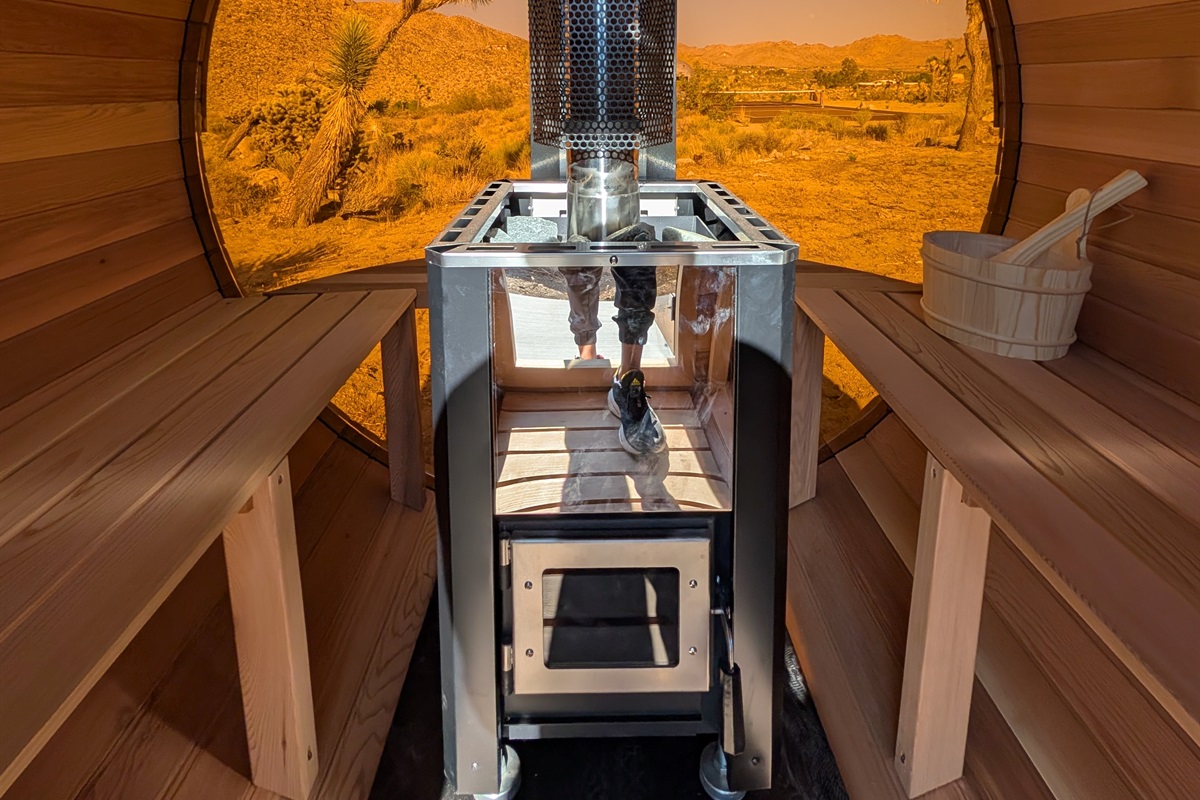 Sauna with view of JT mountains