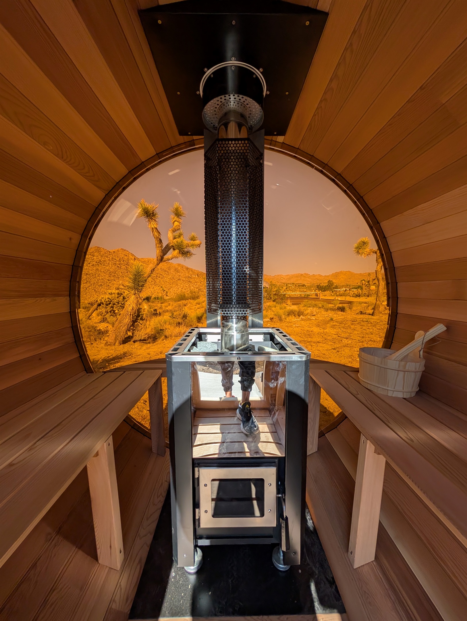 Sauna with view of JT mountains