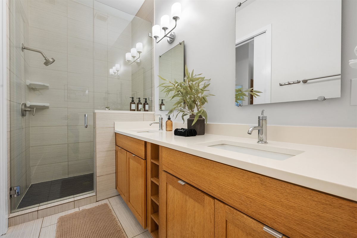 Large Master Bathroom with walk in shower.
