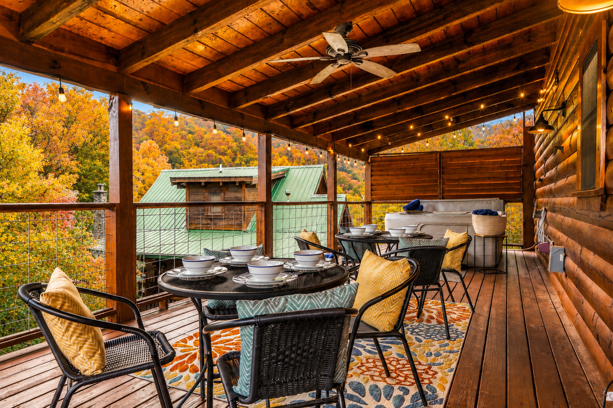 Enjoy meals outside or just hanging out with friends and family on the deck. Hot tub is right here too!