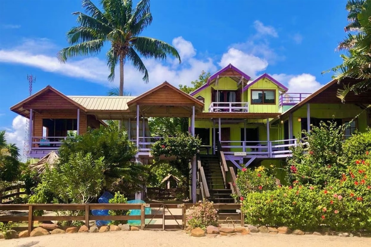 View of our villa from the beach.