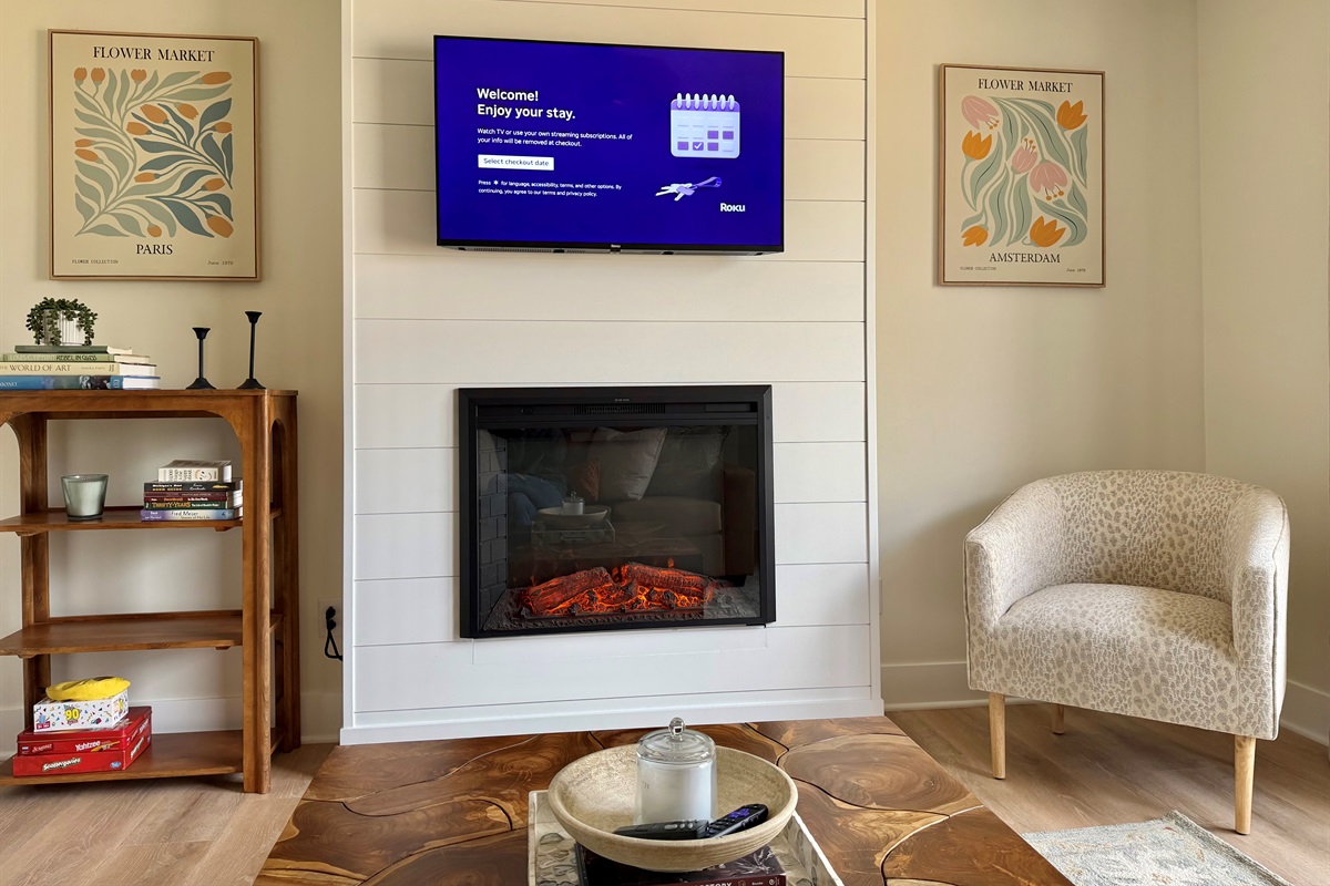 Smart TV with guest mode so you can log into your favorite apps without worrying about signing out—your account info is automatically cleared after your stay.