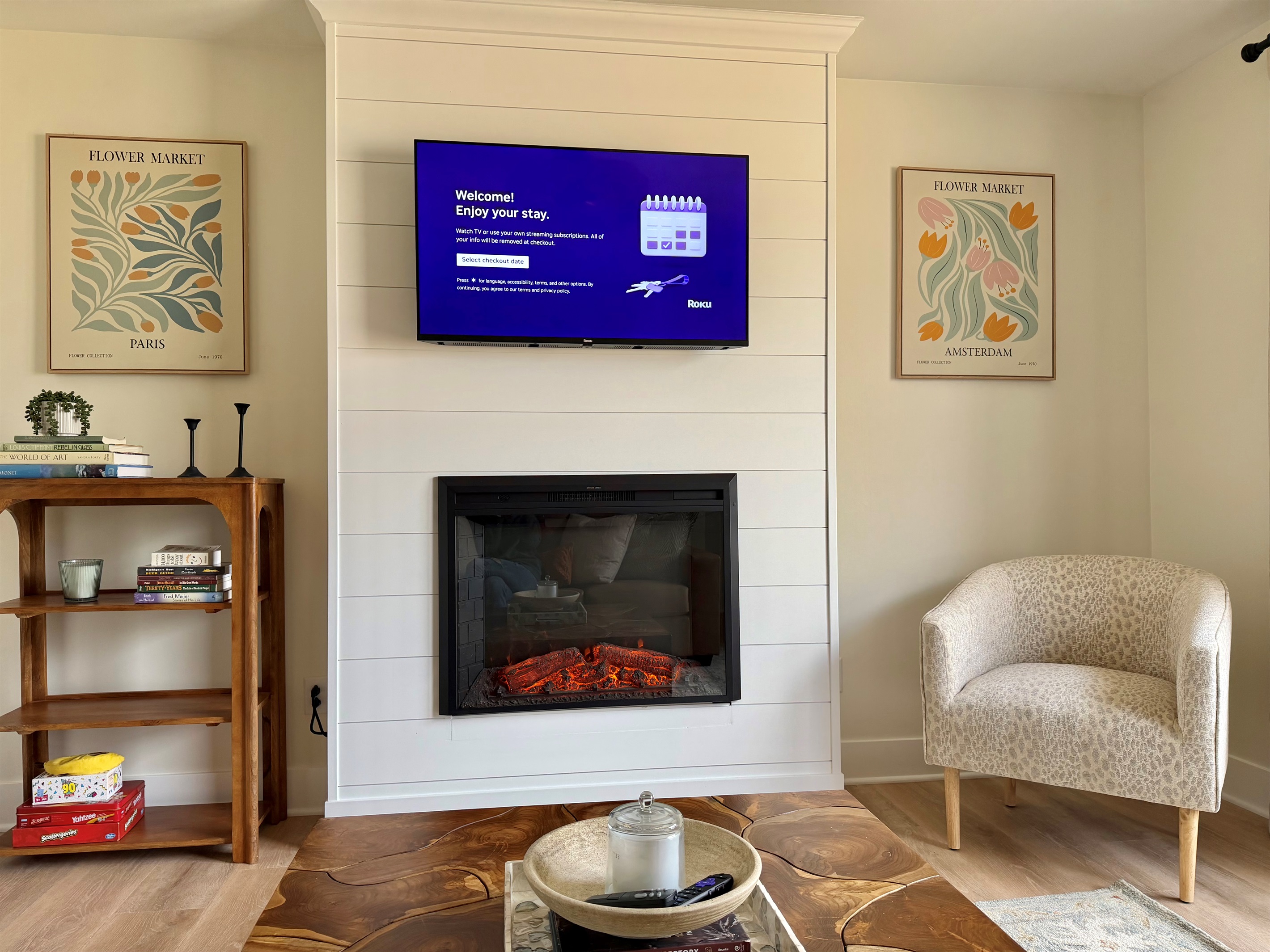 Smart TV with guest mode so you can log into your favorite apps without worrying about signing out—your account info is automatically cleared after your stay.