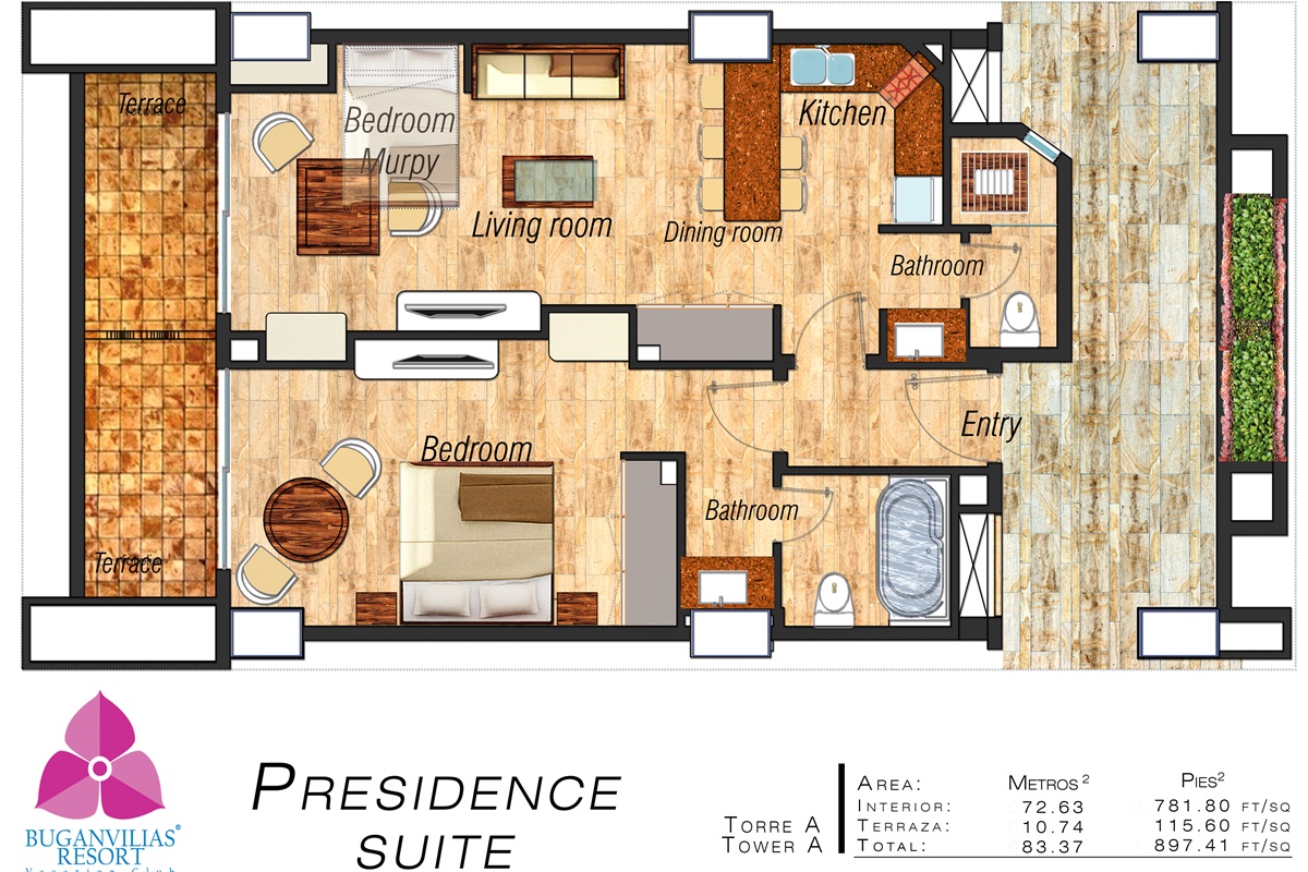 Floorplan @ Buganvilia Vacation Owner Club, Vacation Travel Exclusives
