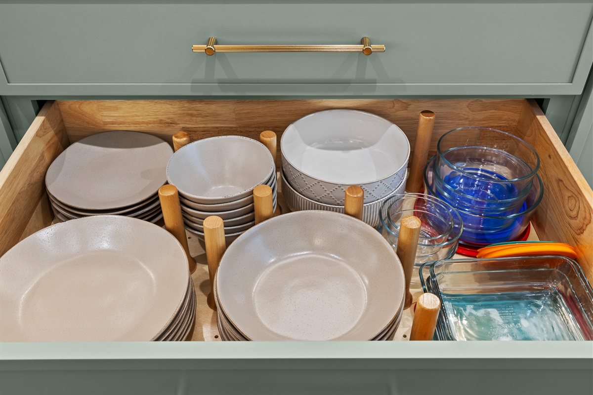 Modern Crate & Barrel dishware.